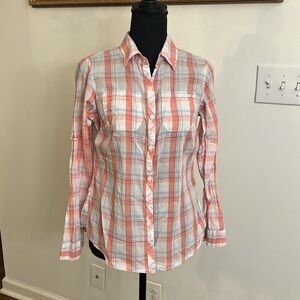 Columbia PFG Women's Plaid Long Sleeve 100% Cotton Button Down Shirt, Sz. S.